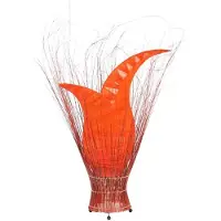 SIMANDRA Decoratieve lamp, sfeerverlichting, Aziatische lamp, vloerlamp, tafellamp, tafelverlichting, Bali, Azië, TULPE, groot, 100 cm, oranje