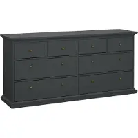 Dmora Asiagela - Ladekast, 183x49x87h cm Grijs, 8 Laden