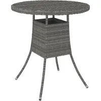Syfax Tuintafel 70x70x73 cm poly rattan grijs