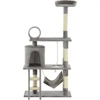 Syfax Kattenkrabpaal met sisal krabpalen 140 cm grijs