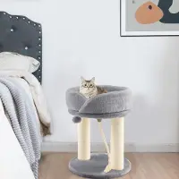 Northix Kattenboom met zachte zitplaats, sisaltoren voor katten, grijs