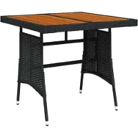 Syfax Tuintafel 70x70x72 cm poly rattan en massief acaciahout zwart