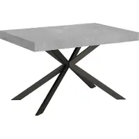 Ityhome - Uittrektafel 120/224x90 cm, blad in "Plaker" design, tafelpoten in antracietkleur