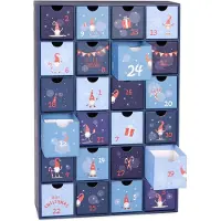 Ed Brubaker adventskalender om zelf te vullen - met blauwe kabouters - DIY kerstkalender met 24 vakjes voor cadeautjes, snoepjes en andere verrassingen - 39 cm