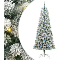 Syfax Kunstmatige Inklapbare Kerstboom Groen en Wit 240 cm