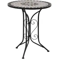 Syfax Bistrotafel mozaïek 60 cm keramiek grijs