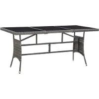 Prolenta Maison Exclusive - Tuintafel, grijs, 170 x 80 x 74 cm, polyrotan