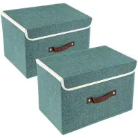 Sonstiges Opvouwbare opbergbox met deksel, 38x25x25 cm, 2 stuks, Aqua Deep