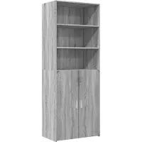 vidaXL Hoge kast 70x42,5x185 cm bewerkt hout grijs sonoma eikenkleurig