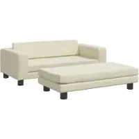 Syfax Hondenmand met verlengstuk 100x50x30 cm kunstleer crèmekleurig