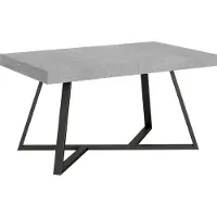 Ityhome - Uittrektafel 160/420 x 90 cm, model Booster, met cementen tafelpoten in antraciet