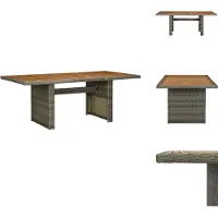 vidaXL Tuintafel Bruin, gemaakt van polyrotan en massief acaciahout - Tuintafels