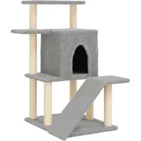 Syfax Kattenmeubel met sisal krabpalen 97 cm lichtgrijs