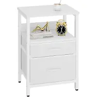 Sonstiges YMYNY nachtkastje met stoffen lades en metalen frame, 40 x 30 x 53,8 cm