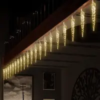 Spetebo 1.01 LED-ijskristal lichtketting van acryl - lengte ongeveer 1,9 meter / werkt op batterijen met 20 LED's - kleur: warm wit