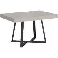 Ityhome - Uittrektafel 120/224x90 cm, poten van houtsoort Zeplir in kasjmirkleur, antraciet