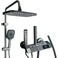 OEM Doucheset, LED-temperatuurindicator, 4 functiemodi, grijs