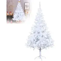 XMTECH kunstkerstboom, 210 cm - Kunstboom van sparrenhout, inclusief metalen kerstboomstandaard, witte kerstdecoratie