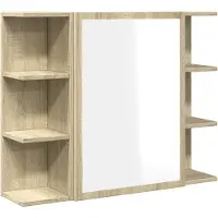 vidaXL Badkamerspiegelkast 80x20,5x64 cm spaanplaat sonoma eikenkleur