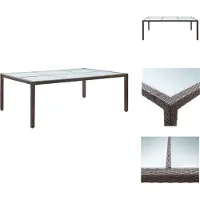 vidaXL Tuin-eettafel, bruin, 200x150x74 cm, polyrotan - Tuintafels
