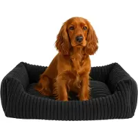 Odol-Plusz Hondenbed / Kattenbed - Gestepte Dierenmat 95x75cm, Comfortabel en Duurzaam Kussen voor Huisdieren, grijs
