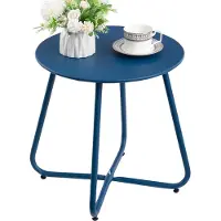 Sonstiges Buitensteiger, balkon- of tuintafel, metalen, rond, weerbestendig, voor terras, marineblauw