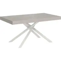 Ityhome - Uittrektafel 160/420X90 cm, Karida, kasjmier poten, wit