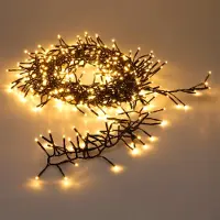 Spetebo Lichtketting met warm wit licht, geschikt voor buiten, met timer en stekker - 15 meter / 1152 LED - Buitenverlichting voor kerst, met 8 verschillende functies