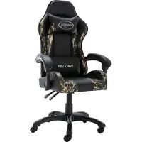 Syfax Racestoel kunstleer zwart en camouflage