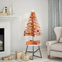 Prolenta Maison Exclusive - Kerstboom om te versieren, warmbruin, 100 cm, massief grenenhout