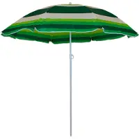 Greenmill Master Grill&Party - Parasol - tuinparasol - 180 cm diameter - witte en groene strepen