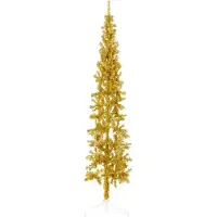 Syfax Kunstkerstboom half met standaard smal 210 cm goudkleurig