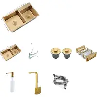 OEM Keukenwastafel, dubbele wasbak, opbouwmontage, 80x45 cm