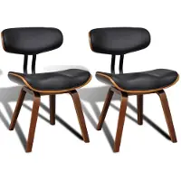 Syfax Eetkamerstoelen 2 st gebogen hout en kunstleer