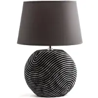 Ed Brubaker Tafel- of nachtlamp, antracietgrijs, keramieken voet met een tweekleurige, matte afwerking - 38 cm hoog