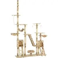 Syfax Kattenpaal met sisal krabpalen 230-250 cm pootafdrukken beige
