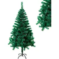 XMTECH 180 cm kunstkerstboom, dennenboom, kerstboom, groen, PVC-naalden, kunstboom, decoratieve boom met metalen voet