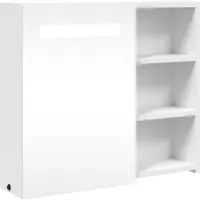 Syfax Badkamerkast met spiegel en LED 60x13x52 cm wit