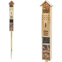 Spetebo XXL insectenhotel met aardespies - 79 x 15 cm - Insectenverblijf om neer te zetten - Vlinder- en bijenhotel, nestkast, tuinaccessoire