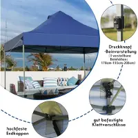 Northix 3 x 3 meter paviljoen, inklapbaar, waterdicht, stabiele winterpartytent met tas op wielen, blauw