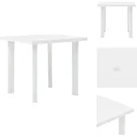 vidaXL Tuintafel, wit, 80 x 75 x 72 cm, kunststof - Tuintafels