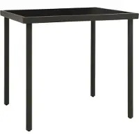 Syfax Tuintafel 80x80x72 cm glas en staal antracietkleurig