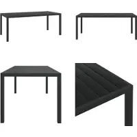 vidaXL Tuin eettafel, WPC en aluminium, 185 x 90 x 74 cm, zwart - Tuintafel - Tuintafels - Buitenmeubel - Buitenmeubels