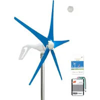 OEM Windturbinegenerator, 400W vermogen, efficiënte energieopwekking, blauwe behuizing met 5 bladen, 400W, 24V