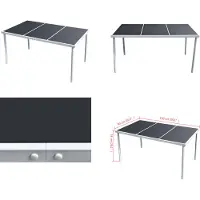vidaXL Tuin eettafel 150 x 90 x 74 cm, zwart - Tuintafel - Tuintafels - Eettafel - Eettafels