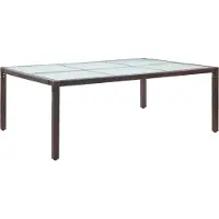 Syfax Tuintafel 200x150x74 cm poly rattan bruin
