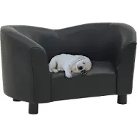 Syfax Hondenbank 67x41x39 cm kunstleer zwart