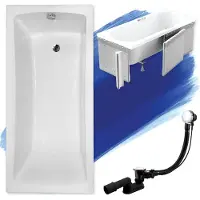 Badland OPTIMA ligbad 140 x 70 cm wit met styropor ombouw