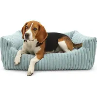 Odol-Plusz Hondenbed / Kattenbed - Gestepte Dierenmat 95x75cm, Comfortabel en Duurzaam Kussen voor Huisdieren, turquoise