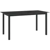 Syfax Tuintafel 150x90x74 cm aluminium en glas zwart